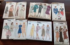 Lot Of 8 Vogue Sewing Patterns, 3 Uncut, All Complete, Women's Clothing  picture