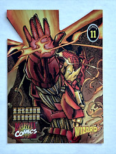 1996 WIZARD MARVEL COMICS CHROMIUM DIE CUT PROMO CARD #11 IRON MAN picture