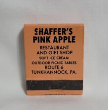 Vintage Shaffer's Pink Apple Restaurant Matchbook Tunkhannock PA Advertising picture