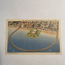 Postcard Showing Auditorium and Rainbow Pier Long Beach California Aerial picture