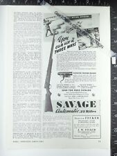 1942 Savage Arms .22 auto rifle model 6 7 World War 2 time vintage ADVERTISEMENT picture