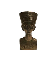 Vintage Solid Brass Nefertiti Bust Hand Made In India picture