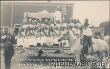 1912 Girls On float July 4th Representing  States Goodell, Iowa Photo Postcard picture