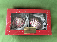 Vintage Dillard’s Trimmings Hand Blown Glass Christmas Rose Ornaments Germany picture