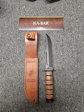 KaBar USMC Fighting Knife Leather Sheath Straight Edge #1217   picture