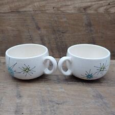 Pair (2) of Franciscan Starburst Atomic MCM Mid Century Coffee Tea Cups picture