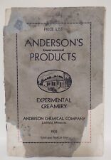 1935 VTG Anderson Chemical Co catalog Experimental Creamery Litchfield Minnesota picture