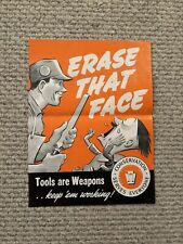 Original Anti Axis WWII Poster Erase That Face Tools Are Weapons Keep Em Working picture