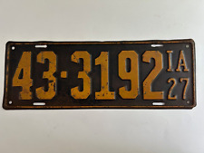 1927 Iowa License Plate County 43 All Original Paint picture