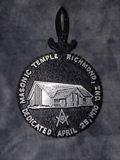Masonic Temple Richmond Indiana Trevit Cast Iron Wall Hanger Vintage Freemason picture