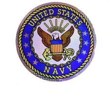 USN United States Navy Emblem Reflective Round Decal Bumper Sticker 12