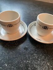 Two 21 CLUB NYC RESTAURANT VINTAGE BONE CHINA  EXPRESSO CUP & SAUCER CIRCA 1950 picture