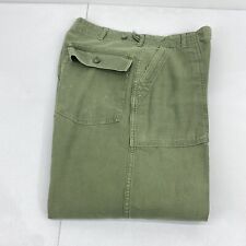 VTG Military Pants Medium (Fits 31x27) Green Sateen OG 107 Vietnam 70s Baker picture