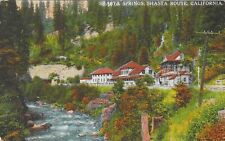 Vintage California Linen Postcard Shasta Springs Shasta Route picture