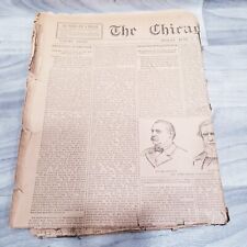 Vintage Year 1888 Old Chicago Tribune Newspaper Frontpage Grover Cleveland picture