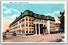 Gettysburg Pennsylvania~Downtown Eagle Hotel~1920s Postcard picture