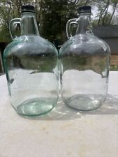 Pair Of Glass Jugs.  Screw On Tops. picture