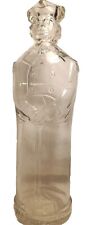 Antique George Washington Sword Uniform Clear Glass  Bottle Figural Decanter Bar picture