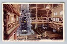 Yellowstone WY-Wyoming, Lobby Old Faithful Inn, c1909 Vintage Postcard picture