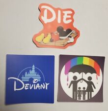 ANTI GROOMING ANTI DISNEY STICKERS 3 PACK LOT *WORLDWIDE 🌐 SHIPPING* picture