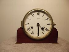 Vintage SCHATZ  Germany Nautical Ship Brass Bell Clock 8 day key wound picture
