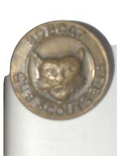 ANTIQUE EARLY 20TH CENTURY BRASS BOY SCOUTS OF AMERICA BSA CUB SCOUTS BOBCAT PIN picture