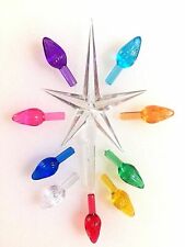 100 Small Twist Bulbs(9 COLORS) + Clear Med Star for Ceramic Christmas Tree picture