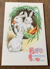 Vintage Wolf Easter Postcard  - Ellen Clapsaddle - Three White Rabbits picture