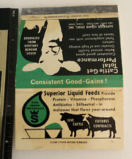 Vintage Farmer Matchbook Superior Liquid Feeds Cattle York NE Nebraska Cow picture