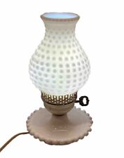 Vintage White Glass Electric Table Lamp And Shade 10.75” Tall  picture