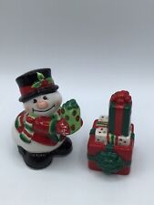 Fitz and Floyd Merry Christmas 2006 Salt Pepper Shakers Snowman Presents picture
