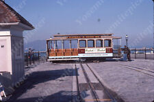 sl54 Original Slide 1980's  San Francisco  Cable Car turn about 801a picture