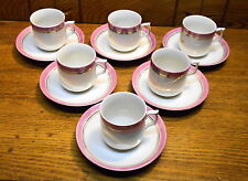 6 Old Porcelain Demitasse Cup & Saucer Sets - Germany - Think Of Me Remember Me picture