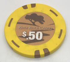 RIVER ROCK CASINO $0.50 Casino Chip California Yellow Brown picture