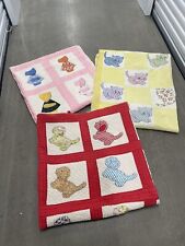 LOT OF 3 VINTAGE QUILTS For Crafting Puppies Dogs Kittens Sun Bonnet Sue READ picture