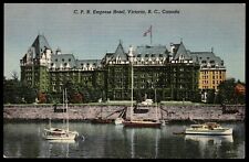 Postcard Linen C P R Empress Hotel Victoria BC Canada 1946 picture