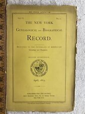 1875 April New York Genealogical & Biographical Record History Vintage picture
