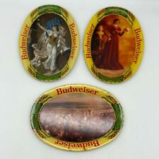 3 Vintage Budweiser Beer Tip Trays Lady Liberty Patriotic Custers Last Stand picture
