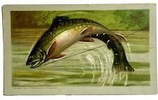 Arbuckles Ariosa Coffee Victorian Trade Card Advertising Trout Fish Cooking picture