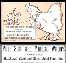 Matthews Soda Mineral Water 1875 Fountains Boston MA Prang Victorian Trade Card picture