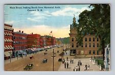 Concord NH-New Hampshire, Main Street Looking South, Vintage c1921 Postcard picture