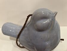 Light Blue Bird Shaped 12”L 7.5” H Ceramic Birdhouse With Twine Hanger picture