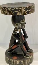 Vtg Hand Carved Woden African Sculpture  Or Table 17” picture