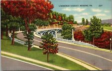 Reading PA-Pennsylvania, Scenic Roadway, Lindbergh Viaduct, Linen  Postcard picture