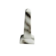 Ceramic Marble Style Obelisk Figurine Small 4 Inch Vintage Japan Black & White picture