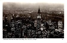 RPPC New York City Night View from Empire State Bldg., 1947 Vintage Postcard picture