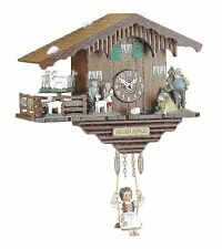 Kuckulino Black Forest Clock Swiss House with Turning Goats, Quartz Movement ... picture