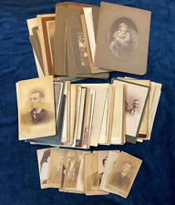 81-PC LOT ANTIQUE AND VINTAGE CDV & CABINET PHOTOGRAPHS FAIR TO GOOD CONDITION picture