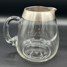 Vintage Mid Century Dorothy Thorpe Pitcher With Iconic Silver Rim picture
