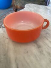 Vintage Glasbake J-2711  Milk Glass Retro Orange Soup Mug Coffee Cup 4¾